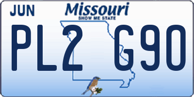 MO license plate PL2G9O