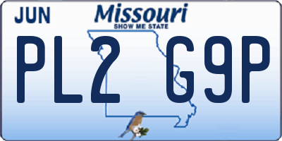MO license plate PL2G9P
