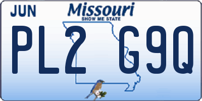 MO license plate PL2G9Q