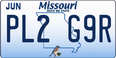 MO license plate PL2G9R