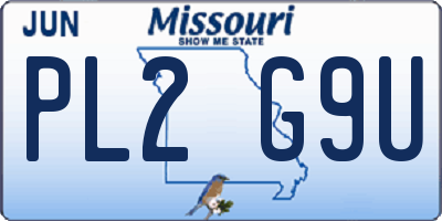 MO license plate PL2G9U