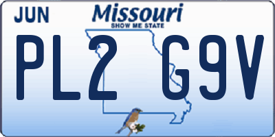 MO license plate PL2G9V