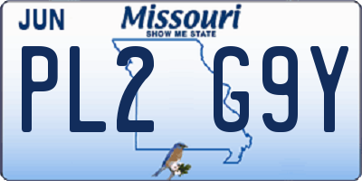 MO license plate PL2G9Y