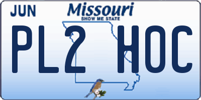 MO license plate PL2H0C