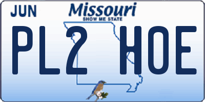 MO license plate PL2H0E