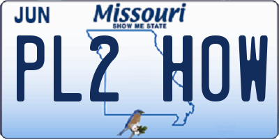MO license plate PL2H0W
