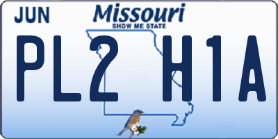 MO license plate PL2H1A