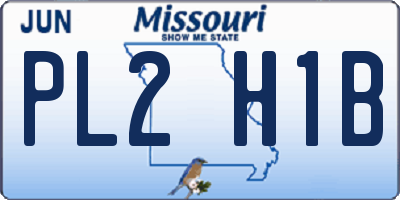 MO license plate PL2H1B