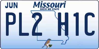 MO license plate PL2H1C