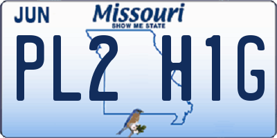 MO license plate PL2H1G