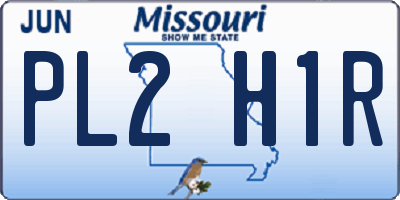 MO license plate PL2H1R