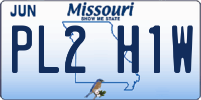MO license plate PL2H1W