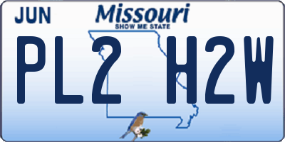 MO license plate PL2H2W