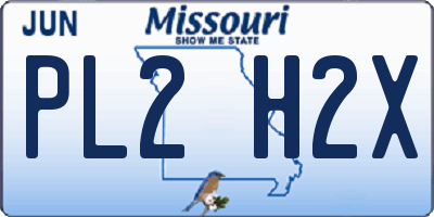 MO license plate PL2H2X