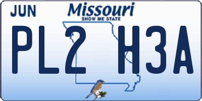 MO license plate PL2H3A