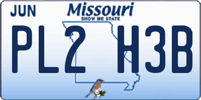 MO license plate PL2H3B