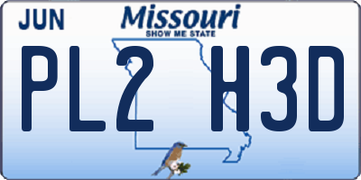 MO license plate PL2H3D