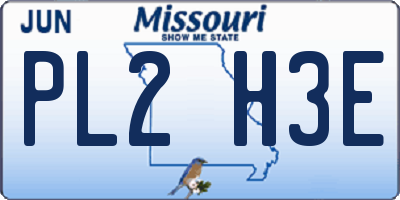 MO license plate PL2H3E