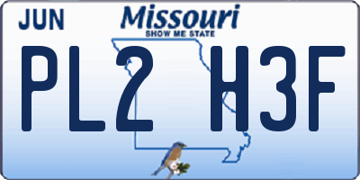 MO license plate PL2H3F