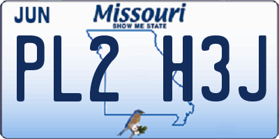 MO license plate PL2H3J