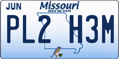 MO license plate PL2H3M