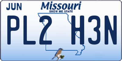MO license plate PL2H3N
