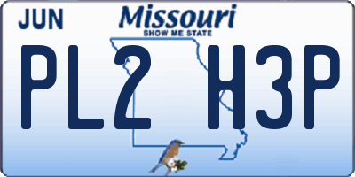 MO license plate PL2H3P