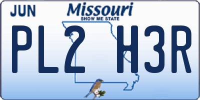 MO license plate PL2H3R
