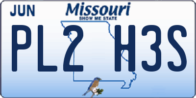 MO license plate PL2H3S