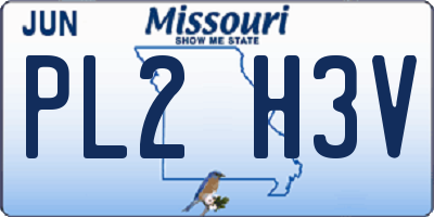 MO license plate PL2H3V