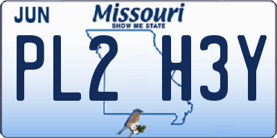 MO license plate PL2H3Y