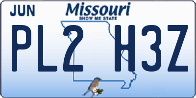 MO license plate PL2H3Z