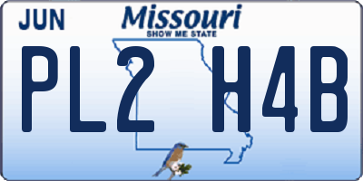 MO license plate PL2H4B