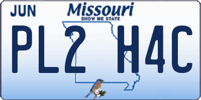 MO license plate PL2H4C