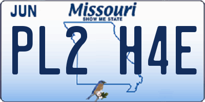 MO license plate PL2H4E
