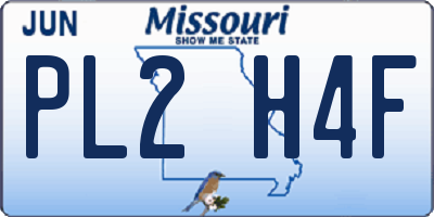 MO license plate PL2H4F