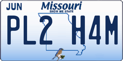 MO license plate PL2H4M