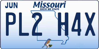 MO license plate PL2H4X