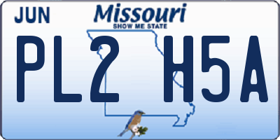 MO license plate PL2H5A
