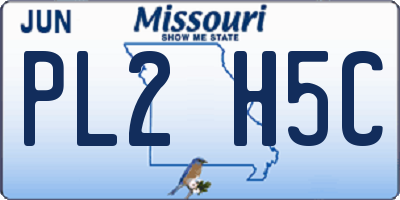 MO license plate PL2H5C