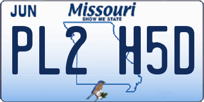 MO license plate PL2H5D