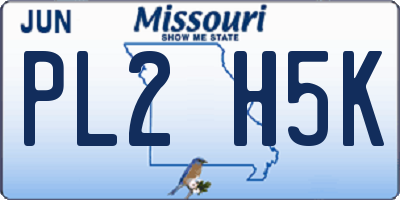 MO license plate PL2H5K