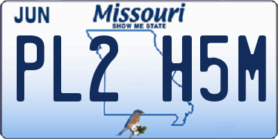 MO license plate PL2H5M
