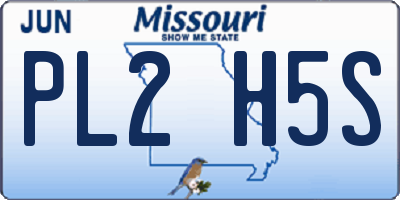 MO license plate PL2H5S