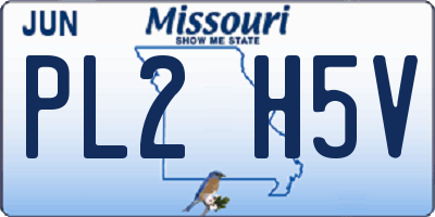 MO license plate PL2H5V