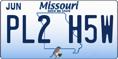 MO license plate PL2H5W
