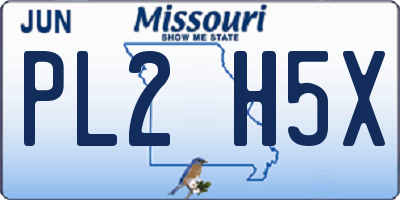 MO license plate PL2H5X