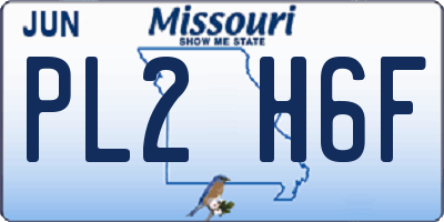 MO license plate PL2H6F