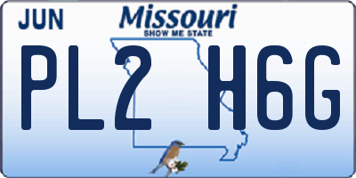 MO license plate PL2H6G