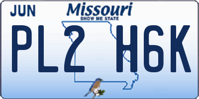MO license plate PL2H6K